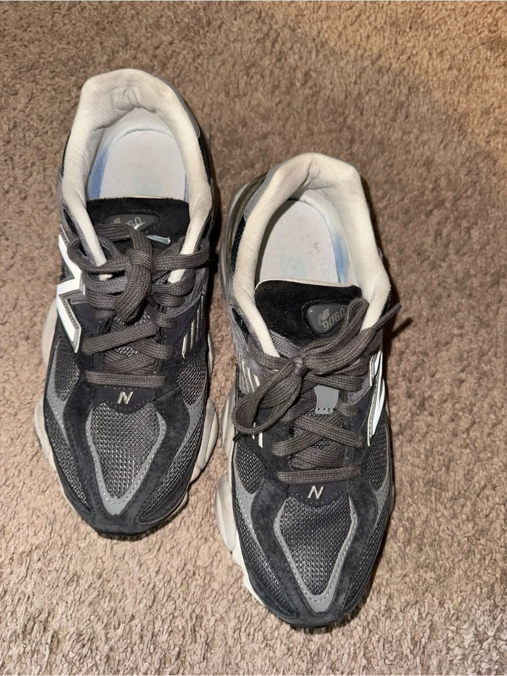 New Balance Gray and White Mesh Lace-Up Sneakers